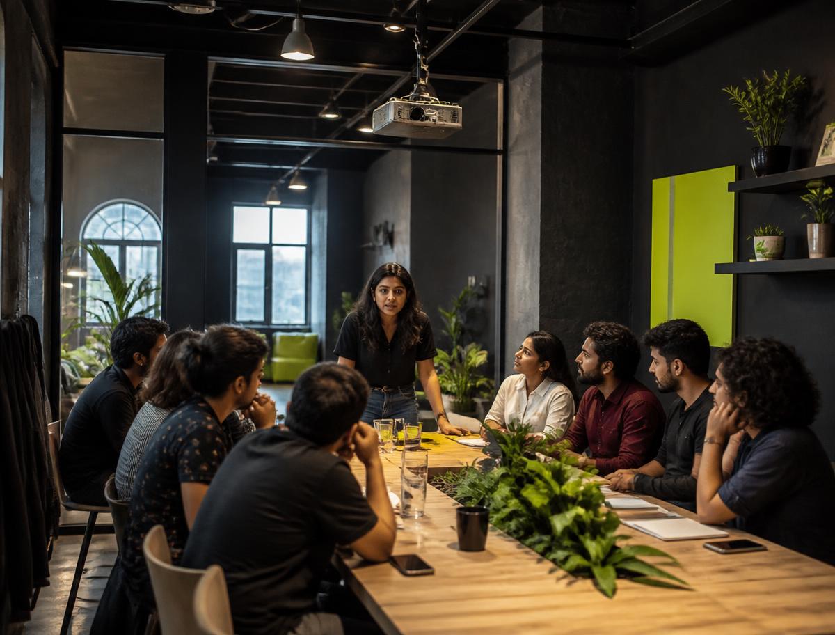 Members collaborating at AJ Workspace